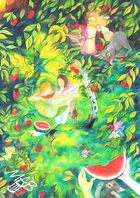 0braz kreslený pastelkami: Melounové léto